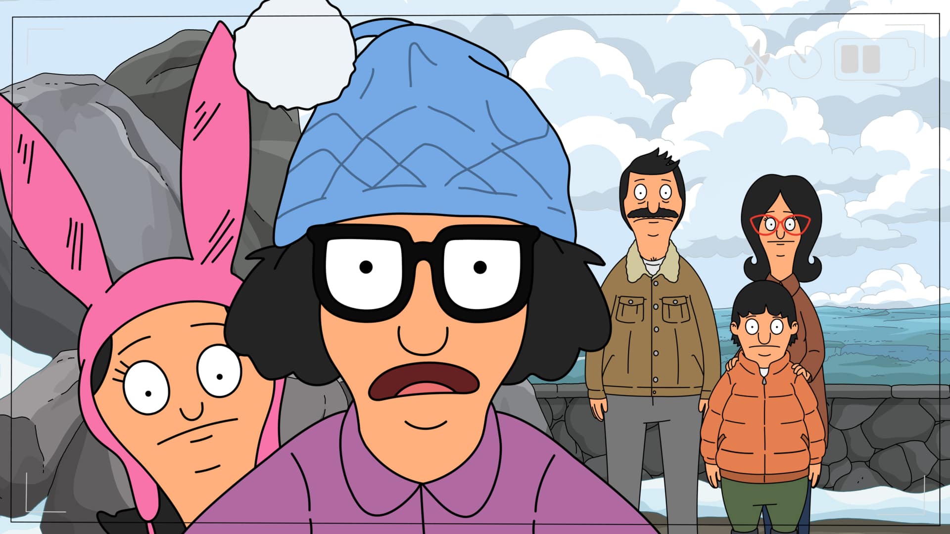BOB'S BURGERS: Linda drags Bob and the kids out into nature, determined to take the best holiday family portrait ever in the "Die Card, or Card Trying" episode of BOBS BURGERS airing Sunday, Feb. 28 (9:00-9:30 PM ET/PT) on FOX. BOBS BURGERS © 2021 by 20th Television.