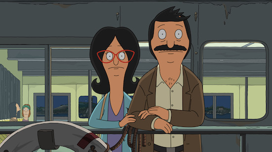 BOB’S BURGERS: Bob and Linda accept a Valentine’s Day dinner invitation from the chef of a fancy restaurant on Kingshead Island. Meanwhile, the kids have a scheme to get cheap Valentine's Day candy, but first they'll have to make it past an unusually strict Jen the babysitter in the “Ferry on My Wayward Bob and Linda” Valentine’s Day-themed episode of BOB’S BURGERS airing Sunday, Feb. 27 (9:00-9:30 PM ET/PT) on FOX. BOB’S BURGERS © 2022 by 20th Television.